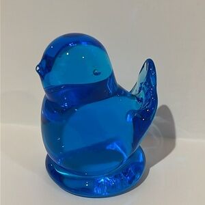 Bluebirds Of Happiness Vintage Glass Figurine Handmade Leo Ward 1991